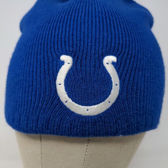 Vintage NFL Blue White Colts Beanie Hat Shane Co. Official Jeweler Embroidered - Picture 4 of 13